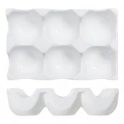 Produktbild von H&H Eierbecher, rechteckig, für 6 Eier, aus weißem Porzellan, 14 x 9 cm