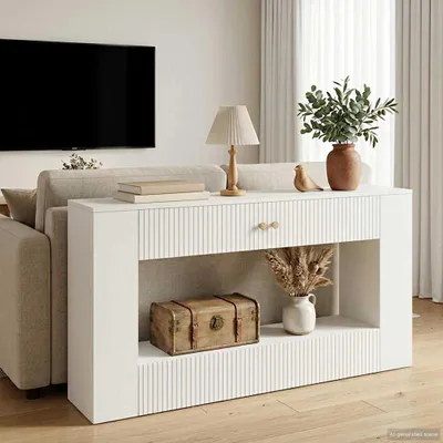 Produktbild von vidaXL Konsolentisch Hochglanz Weiß 155 x 29 x 74 cm Holzwerkstoff