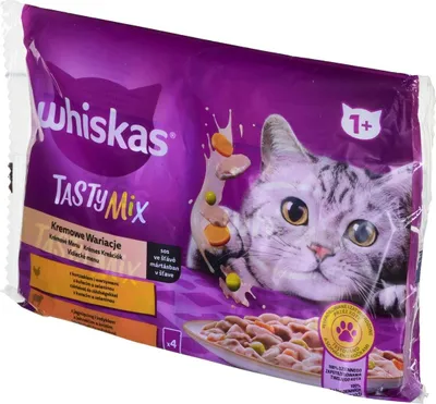 Produktbild von Whiskas Tasty Mix Cremige Variationen in Soße für Katzen 4 x 85 g