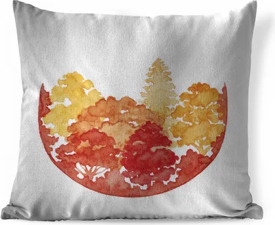 Produktbild von MuchoWow® Zierkissen Sofakissen Wohnzimmer Dekokissen 45x45 cm Herbst - Baum - Aquarell - Schlafpolster - Polster für das Sofa