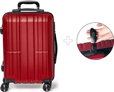 Zdjęcie produktu dla Mała walizka podróżna bordo ABS zamek szyfrowy + waga bagażowa gratis