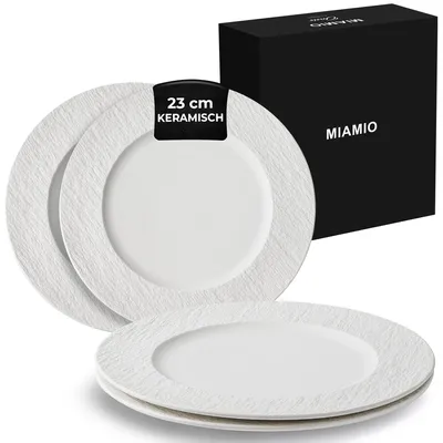 Zdjęcie produktu dla Elzusha - Zestaw 4 talerzy ceramicznych, średnica 23 cm