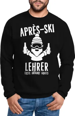 Produktbild von Sweatshirt Herren Apres-Ski Lehrer Rundhals-Pullover Moonworks® schwarz XXL
