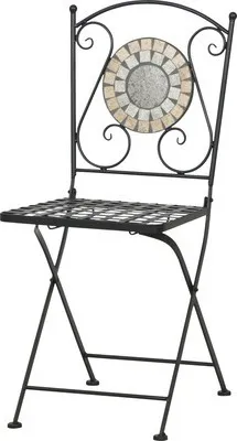 Produktbild von SIENA GARDEN Klappstuhl Prato 37x36x90 cm schwarz klappbar Keramik in Mosaikoptik