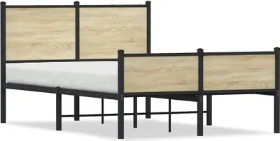 Obrázek produktu pro vidaXL Kovová postel bez matrace Sonoma dub 120x200 cm