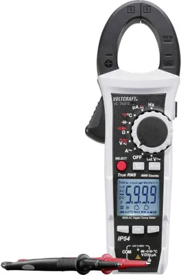 Produktbild von VOLTCRAFT VC-740 E Stromzange, Hand-Multimeter digital Spritzwassergeschützt (IP54) CAT IV 600 V Anzeige (Counts): 6000