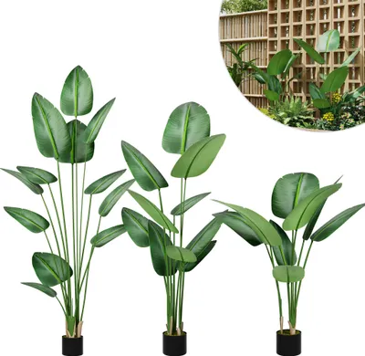 Obrázok produktu pre LZQ Umelá rastlina 120 cm Umelé rastliny Ravenala Houseplants Umelé rastliny Umelý strom ako skutočný s kvetináčom Umelé rastliny Falošná rastlina pre obývaciu izbu Spálňa Kancelária dekorácie