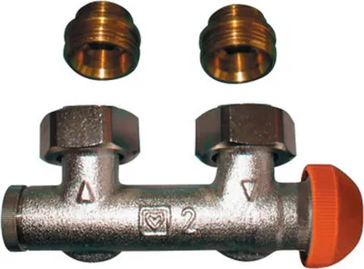 Image de Raccord Herz 3000 pour installation à deux tuyaux Fig.3694(91) 1/2 pouce x 3/4 pouce forme E, 1 pièce.