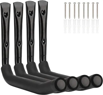 Produktbild von Garagehaken 40 cm, 4 Stück, Stahl, Tragkraft 45 kg, für Fahrräder