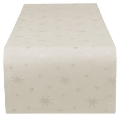 Produktbild von Tischläufer 40x140 cm Creme Weihnachten Polyester Sterne Tischband Herbst Advent Weihnachts Tischdeko