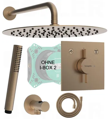 Produktbild von HANSGROHE DuoTurn E | BOFLER Unterputz Duschsystem Duschset Duschanlage #82-O, Armatur, Regendusche Ø30cm, Brauseset mit Handbrause, brushed BRONZE
