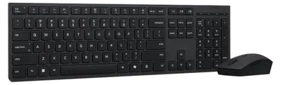 Produktbild von Lenovo 4X31R64351, Volle Größe (100%), Kabellos, RF Wireless + Bluetooth, Scherenschalter, Schwarz, Maus enthalten
