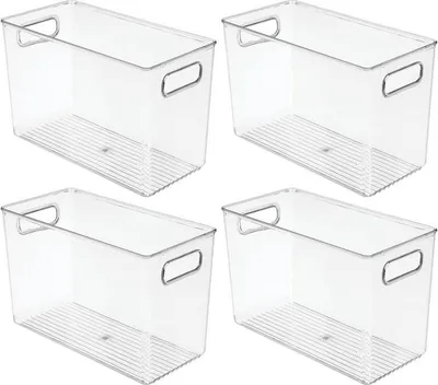 Produktbild von mDesign Organizer Aufbewahrung Sortierbox 4er Set Griffe Kunststoff Transparent
