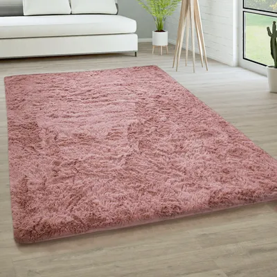 Produktbild von Hochflor Teppich Wohnzimmer Fellteppich Kunstfell Shaggy Flauschig Einfarbig Grösse 160x220 cm