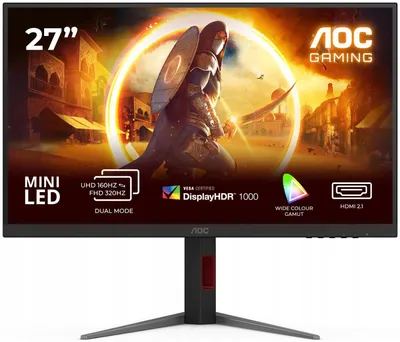 Produktbild von AOC G4 U27G4XM, 68,6 cm (27"), 3840 x 2160 Pixel, 4K Ultra HD, LED, 1 ms, Schwarz, Rot
