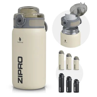Produktbild von ZIPRO Edelstahl Trinkflasche 500 ml Beige - Thermosflasche Isoliert Doppelwandig Auslaufsicher BPA-Frei Sport Wasserflasche Thermo klein