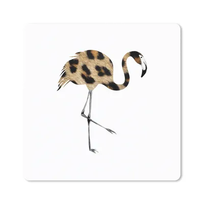 Produktbild von MuchoWow® Mauspad Mousepad Flamingo - Vogel - Panther Druck 20x20 cm - Mousepads - Maus Mat - Pad - Mausunterlage - Desk Mat - Bureauartikeln