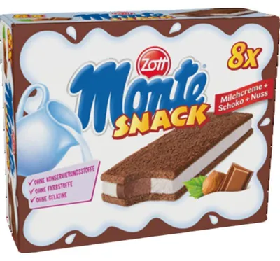 Zdjęcie produktu dla Zott Monte Snack Ciastka z kremem 8 x 29 g