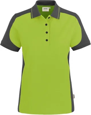 Produktbild von HAKRO Damen Poloshirt Contrast Mikralinar® 239, kiwi/anthrazit, 4XL