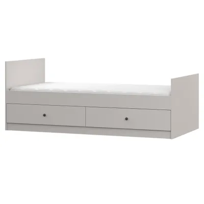 Produktbild von Bett Bettgestell Kinderbett Einzelbett Bett 90 cm Kaschmir/Kaschmir mit zwei Schubladen ohne Matratze graue Griffe Olaf 36