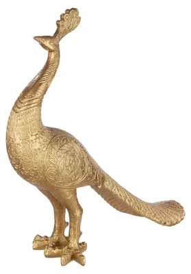Image de Casablanca Figur, Vogel, "Pfau", Kunstharz, goldfarben, , L. 11 cm, B. 42 cm, H. 37 cm 89385