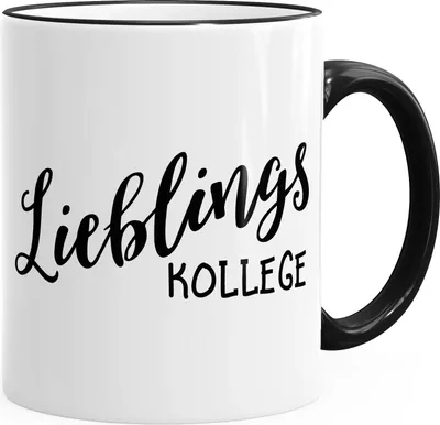 Produktbild von Geschenk-Tasse Lieblingskollege Geschenk Freundschaft Kollege Arbeitskollege Büro Kaffeetasse Teetasse Keramiktasse MoonWorks® schwarz unisize