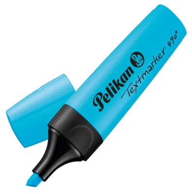 Obrázok produktu pre Pelikan Textmarker 490, 1 kusov, Modrá, Modrá, Polypropylén (PP)