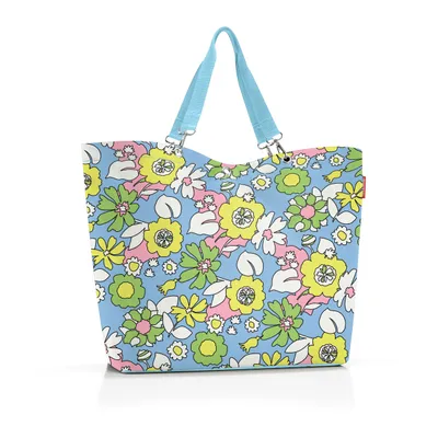 Produktbild von reisenthel shopper XL, Einkaufstasche, Tragetasche, Strandtasche, Tasche, Polyestergewebe, Florist Lagoon, 35 L, ZU4087