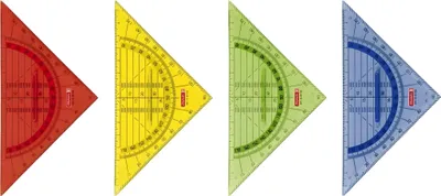 Produktbild von Geodreieck 16 cm m. Griff farbig sort.