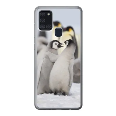 Produktbild von MuchoWow® Handyhülle Schutzhülle Hülle für Samsung Galaxy A21s Pinguine - Schnee - Tiere Silikon Softcase Handy Hülle - Hartschale