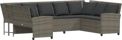 Produktbild von vidaXL Gartensofa mit Kissen Grau Poly Rattan