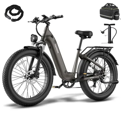 Produktbild von Fat-Pedelec 26×4,0 mit Akku 48 V 20 Ah bis zu 70 - 95 km Lockout-Federgabel und All-Terrain-Komfort, Schwarzbraun