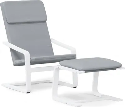 Obrázek produktu pro vidaXL Relaxační křeslo s taburetem Světle šedá tkanina