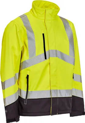 Produktbild von ELKA Hi-Visible Softshell Warnschutz Jacke mit Reflex und Wetterschutzleiste Warngelb S