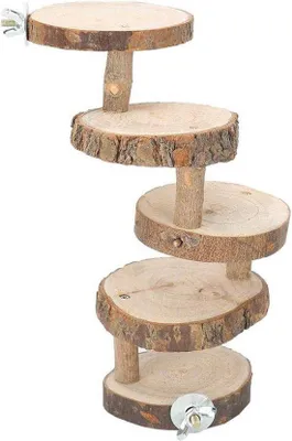 Immagine prodotto di Scala a pioli in legno a 5 gradini - Giocattolo per porcellini d'India e ratti - Accessori per gabbie di piccoli animali - Criceti
