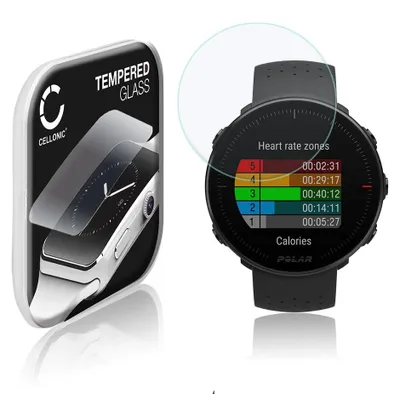 Image de Protection d'écran en verre compatible avec Polar Vantage M (2.5D, résistance 9H, 0,33mm, Full Glue) - protège écran montre connectée sport gps fitness