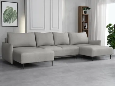 Obrázek produktu pro Rozkládací rohová sedačka do U SULMA - světlá šedá 2