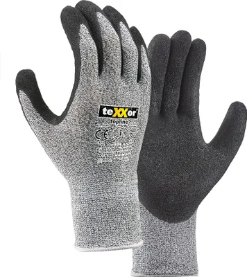 Produktbild von teXXor® topline Schnittschutz-Handschuhe NITRIL E, Grau-meliert/Schwarz