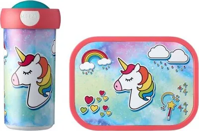 Produktbild von Mepal - Lunch-Set Campus - Lunch-Set für Kinder mit Verschlussbecher & Lunch Box - Lunch-Set für die Schule oder Unterwegs - Spülmaschinenfest & BPA-frei - 300 ml + 750 ml - Unicorn