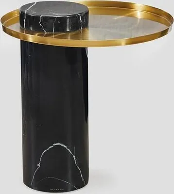 Produktbild von Runder Schwarz Beistelltisch Couchtisch Schlafzimmer Kommode Tische Konsole