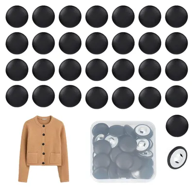 30 Kunstleder-Knöpfe, 20 mm, mit Schaft, zum Annähen, DIY