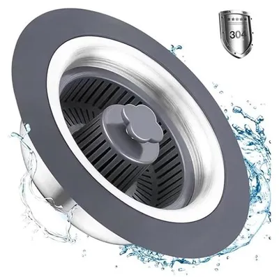 Produktbild von Abflussstopfen für Badewanne oder Waschbecken, 3-in-1-Pop-up-Stopfen zur Wasserrückhaltung, Filtration und Geruchsvermeidung, universeller Waschbeckenstöpsel für Abflusslöcher mit 70–86 mm Durchmesser