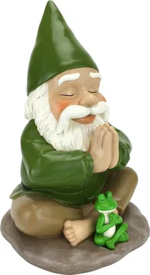 Zdjęcie produktu dla Namaste - Cisza i spokój w bajkowym ogrodzie: krasnale Zen i żaba Zen (9¼ cala)