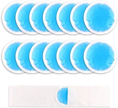 Obrázok produktu pre Chladiaci vankúšik 11 cm, 14 kusov, s flísovým poťahom, na oči a tvár, studený a teplý obklad