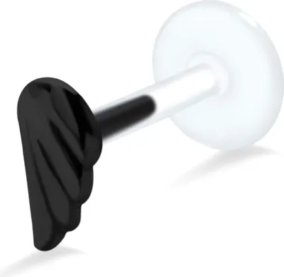 Produktbild von Ohrring Tragus Ohrpiercing 925 Sterling Silber mit Flügel Material - Silber schwarz-plattiert Stablänge - 10 mm
