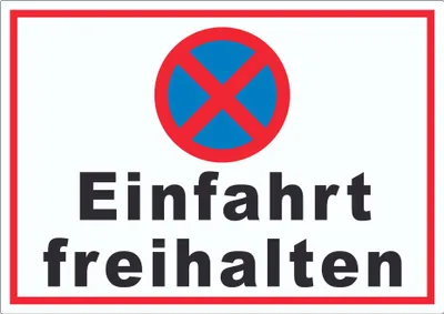 Produktbild von Parken verboten Einfahrt freihalten waagerecht Aufkleber A8 (52x74mm)