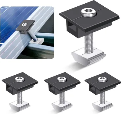 Produktbild von 4 Stück Solarmodul Mittelklemme PV Halterung Befestigung Solarpanel Mittelklemmen PV Montage 35mm