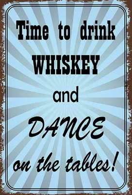 Produktbild von vianmo Holzschild 30x20 cm time to drink whiskey and dance Spruch Zitat