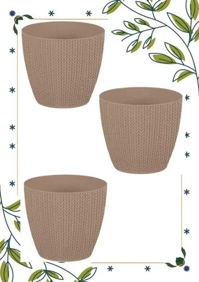 Image de Serinova Sumela Smartpot 22x20 cm - Pots de fleurs durables en matériau recyclé, résistants au froid, avec drainage