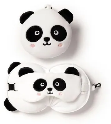 Produktbild von Relaxeazzz Plüsch Panda Reisekissen & Schlafmaske